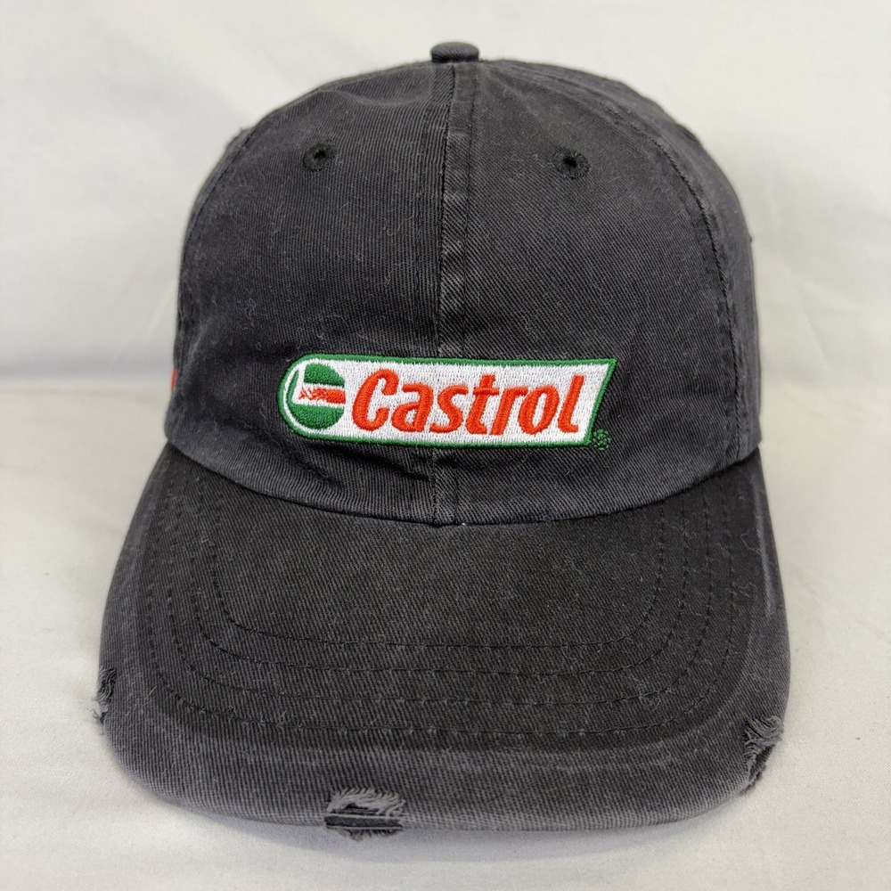 Castrol Hat AutoZone Racing Dad Cap Mens OSFM Black Distressed Logo